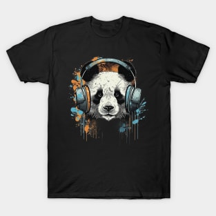 Panda bear in headphones T-Shirt